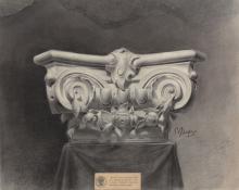 Gipsinio korintinio kapitelio piešinys